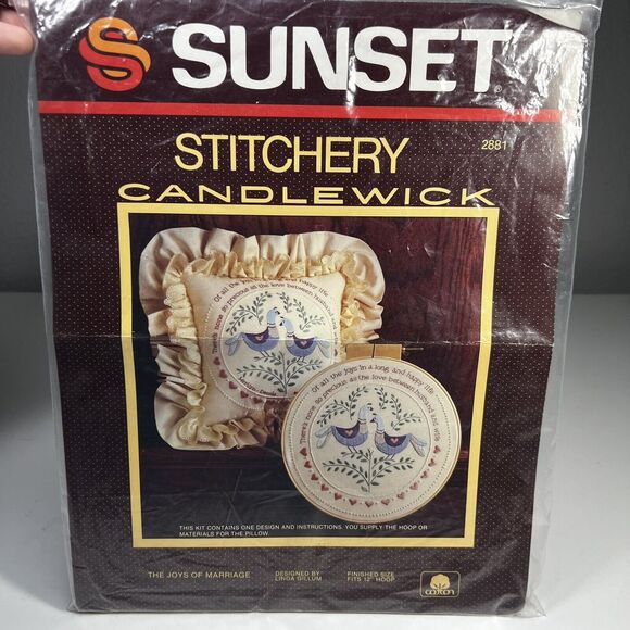 Sunset Stitchery Candlewick The Joys of Marriage Embroidery Kit 2881 NOS Vintage - Picture 1 of 8